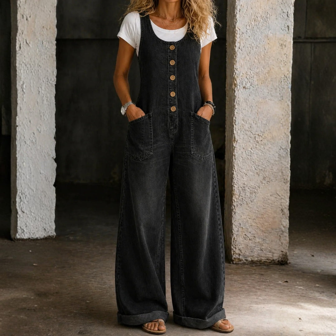 Elise Vintage-Wash Cotton Overalls