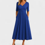 Phoebe Elegant Midi Dress in Blue