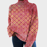 Lynette Artistic Print Turtleneck Sweater