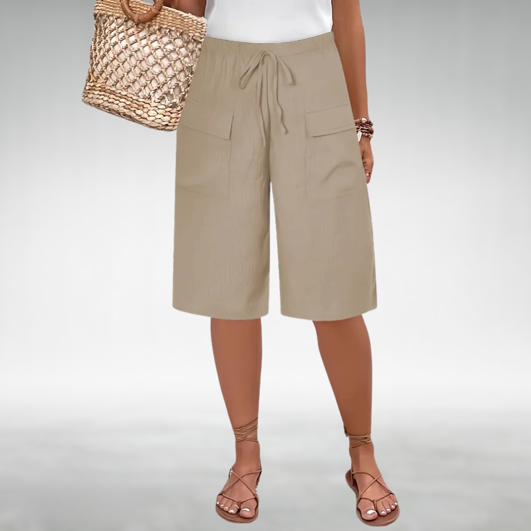 Rose Everyday Shorts with a Relaxed Fit in Khaki