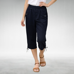 Women's Relaxed Fit Capri Pants in Navy Blue