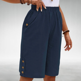 Laura Everyday Shorts with a Relaxed Fit in Blue