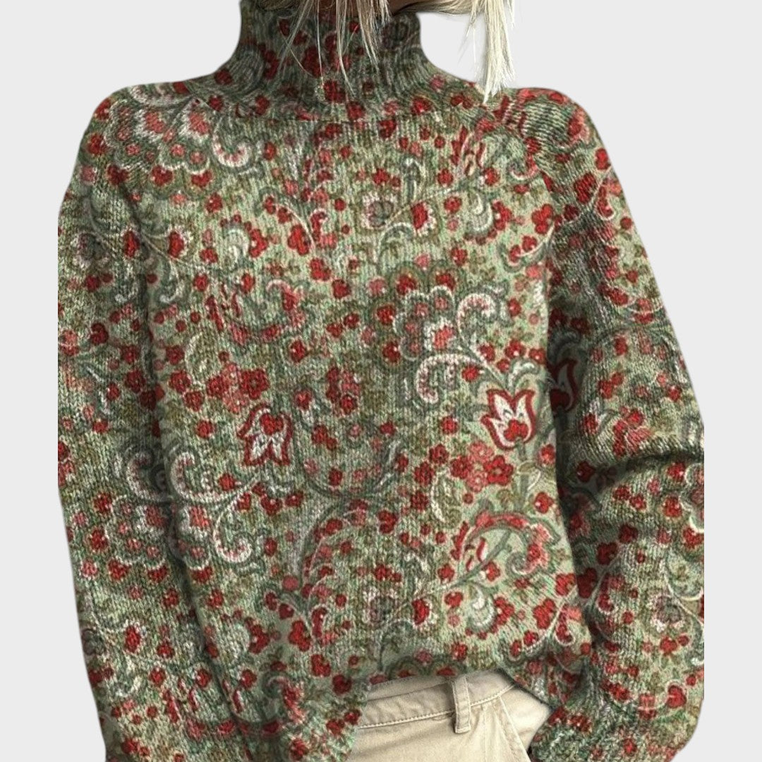 Colleen Art Knit Turtleneck Sweater