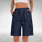 Daisy Cargo Shorts with a Relaxed Fit in Navy Blue