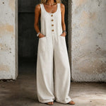Women's Vintage-Wash Cotton Denim Overalls