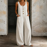 Women's Vintage-Wash Cotton Denim Overalls