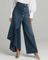 Women's Wrap-Style Denim Pants in Dark Blue
