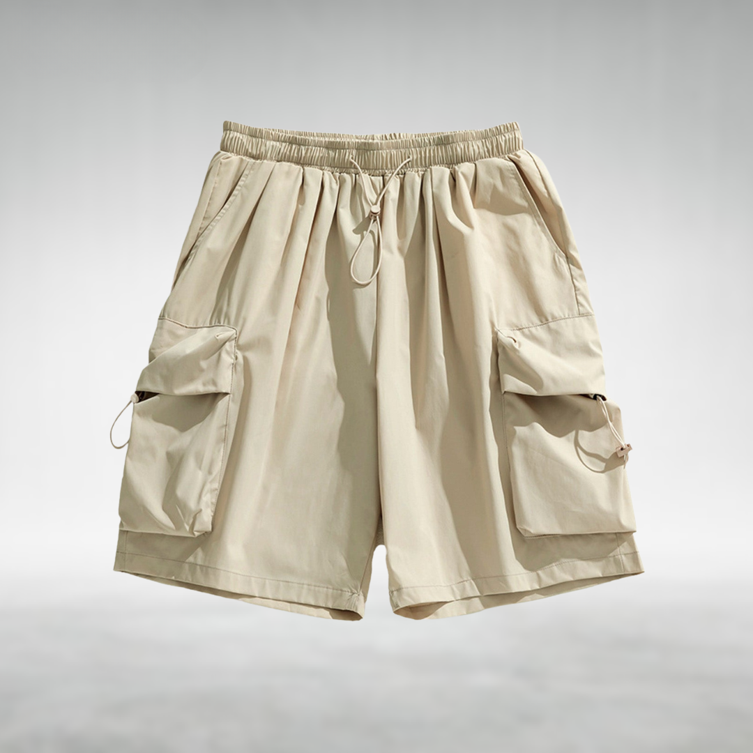 Elodi Cargo Shorts with a Relaxed Fit in Beige