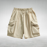 Elodi Cargo Shorts with a Relaxed Fit in Beige
