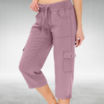 Cargo Capri Pants with a Relaxed Fit in Pink