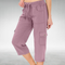 Cargo Capri Pants with a Relaxed Fit in Pink