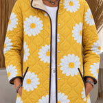 Women's Yellow Daisy-Print Quilted Jacket