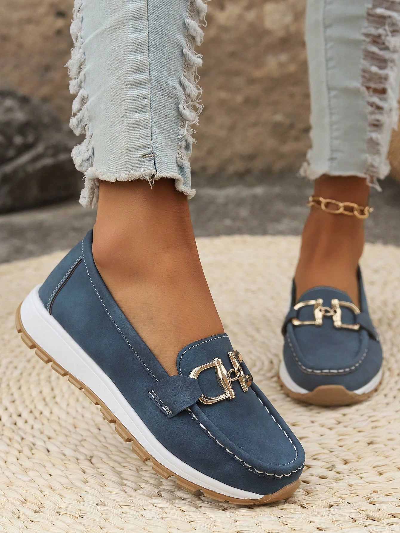 Mavis Comfort Loafers in Marine Blue