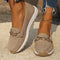 Women's Comfort Flat Buckle Loafers in Khaki