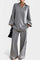 Textured Top & Wide-Leg Pants Set in Gray