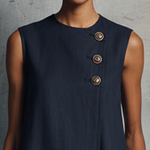 Women's Linen Mini Button Dress, photo 3