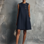 Women's Linen Mini Button Dress, photo 2