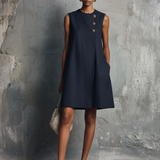 Women's Linen Mini Button Dress, photo 2