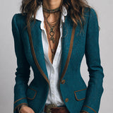 Éléonore | Fitted Chevron Blazer with Contrasting Edges