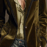 Victory | Vintage Bohemian Jacket in Khaki and Black