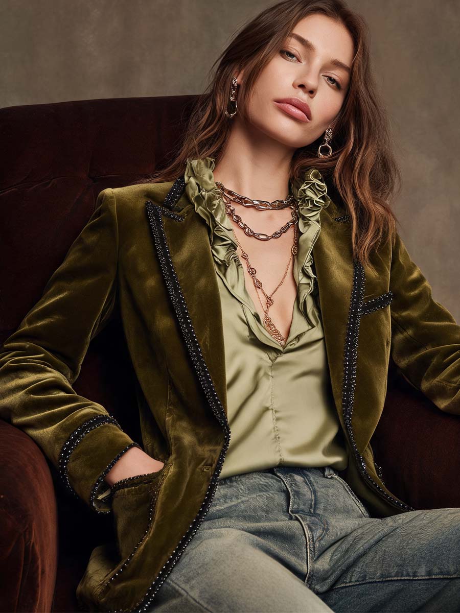 Victory | Vintage Bohemian Jacket in Khaki and Black