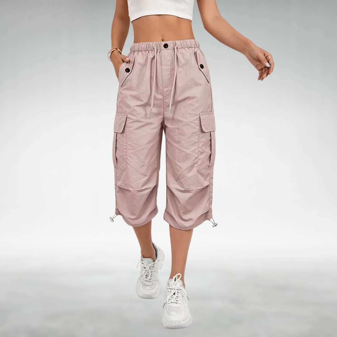 Women's Relaxed Fit Cargo Pants in Pink
