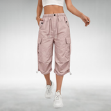 Women's Relaxed Fit Cargo Pants in Pink