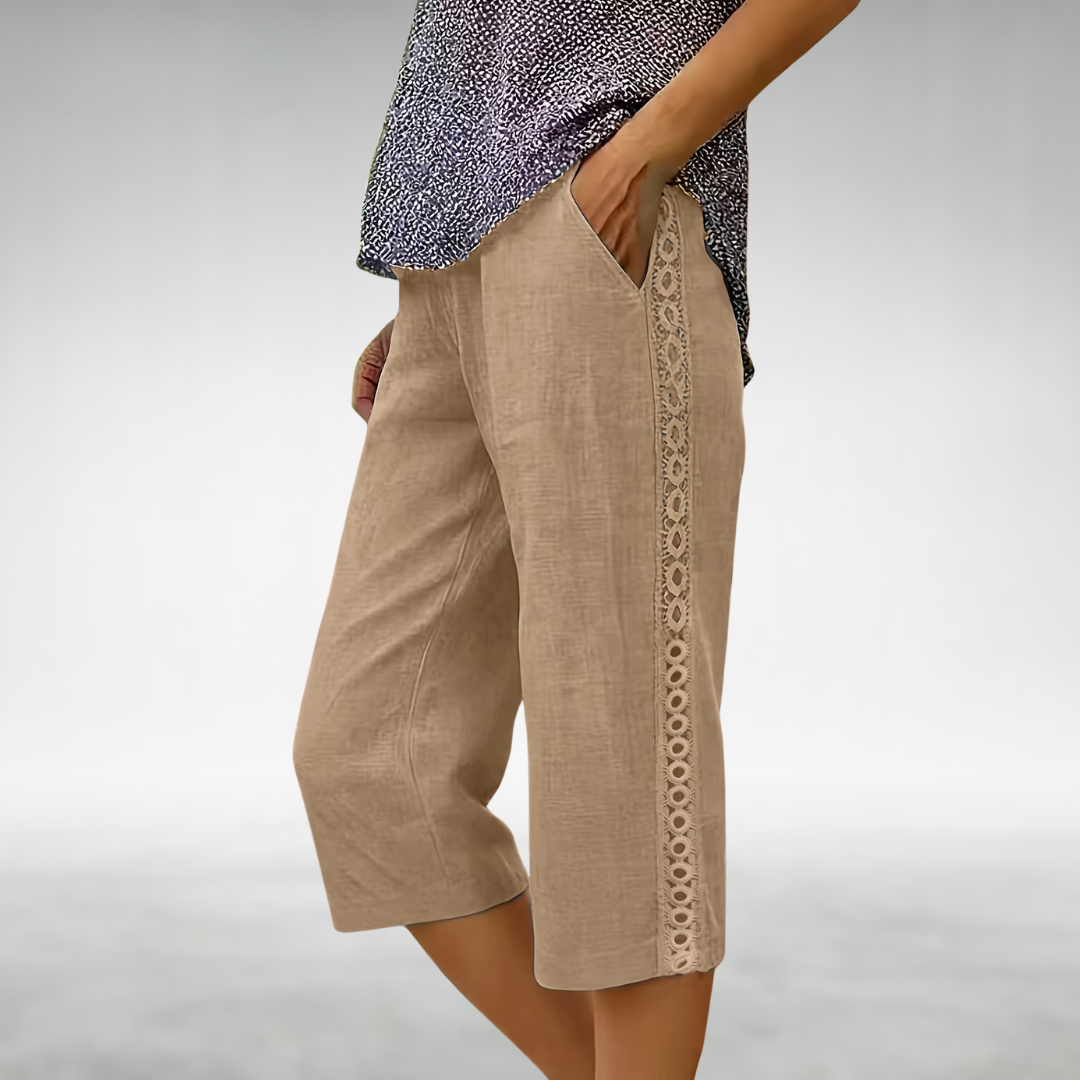 Serena Everyday Shorts with a Relaxed Fit in Khaki