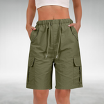 Daisy Cargo Shorts with a Relaxed Fit in Green