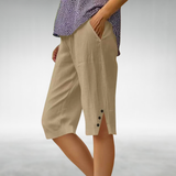 Julia Everyday Shorts with a Relaxed Fit in Beige