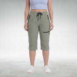 Outdoor Capri Pants with a Relaxed Fit in Green