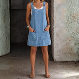 Iris Casual Denim Strap Dress