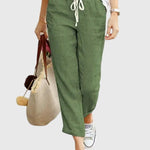 Women's Elegant Summer Pants in Green