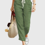 Women's Elegant Summer Pants in Green