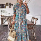 Women's Boho Grace Midi Dress in Blue