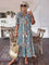 Women's Boho Grace Midi Dress in Blue