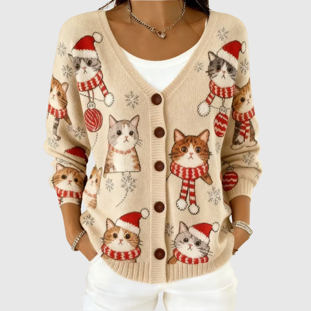 Penelope Cozy Button-Front Knit Cardigan
