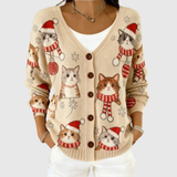 Penelope Cozy Button-Front Knit Cardigan