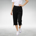 Women's Relaxed Fit Capri Pants in Black