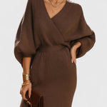 Fey Comfortable Dress in Brown