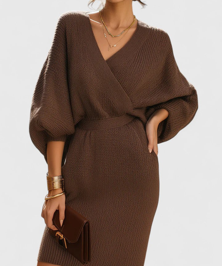 Fey Comfortable Dress in Brown