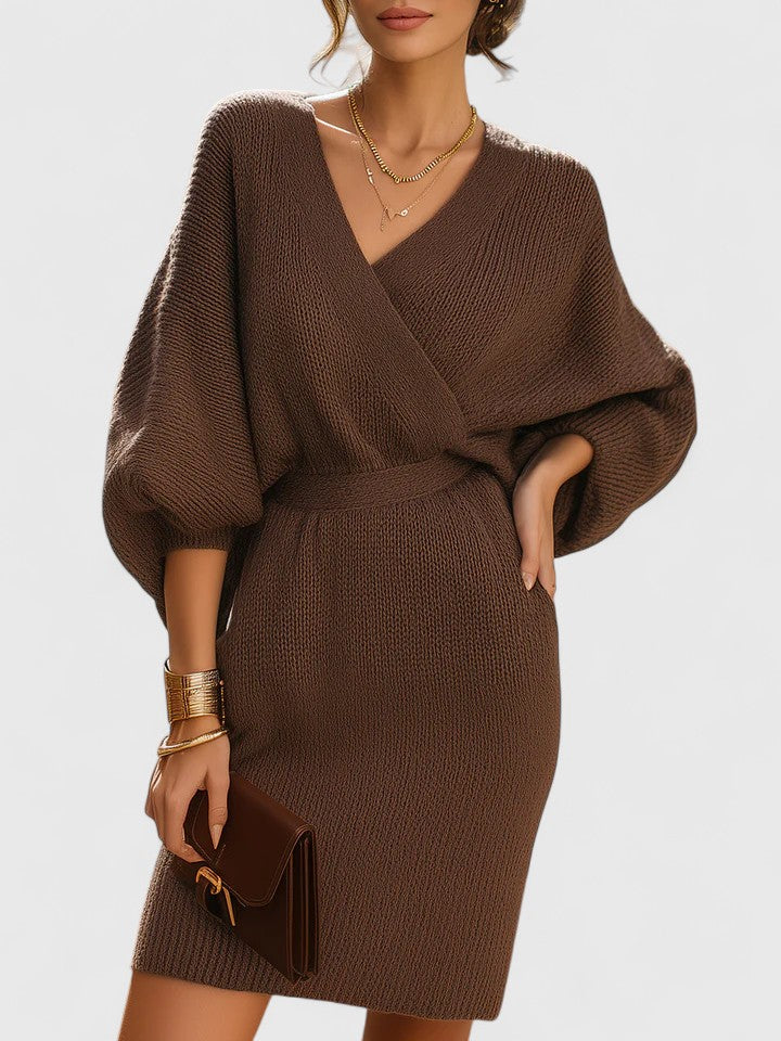Fey Comfortable Dress in Brown