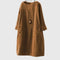 Women's Relaxed Corduroy Midi Dress in Brown