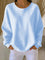 Women's Classic Waffle Knit Sweater in Sky Blue