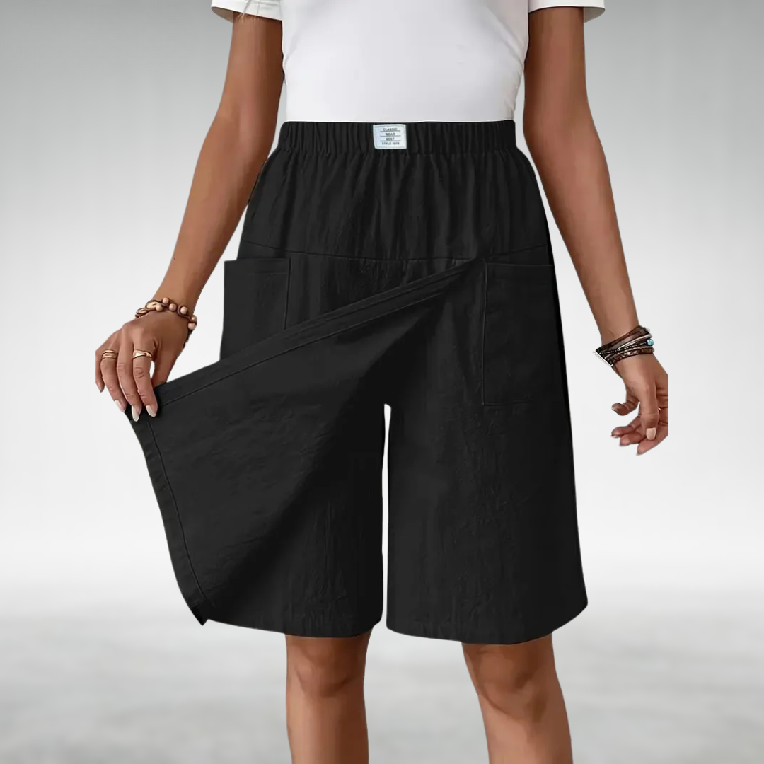 High-Waisted Shorts with a Relaxed Fit in Black