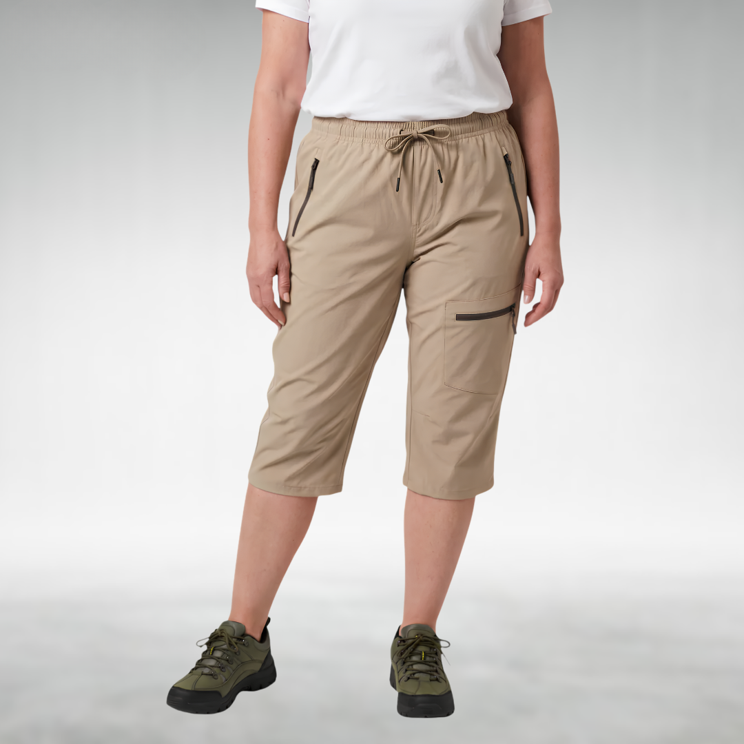Outdoor Capri Pants with a Relaxed Fit in Khaki