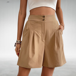 Mina Everyday Shorts with a Relaxed Fit in Khaki