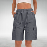 Daisy Cargo Shorts with a Relaxed Fit in Dark Gray