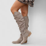 Hazel Comfort Western Boots in Khaki