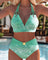 Women's Bikini Two Piece Sexy Printed Bra in Green